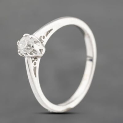 Pre-Owned 9ct White Gold 0.25ct Brilliant Cut Diamond Solitaire Ring 41383124