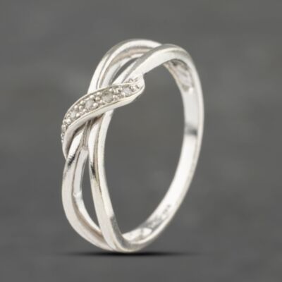 Pre-Owned 9ct White Gold 0.05ct Diamond Dress Ring 41383190