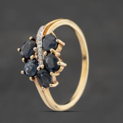 Pre-Owned 9ct Yellow Gold Topaz & Diamond Dress Ring 41383300