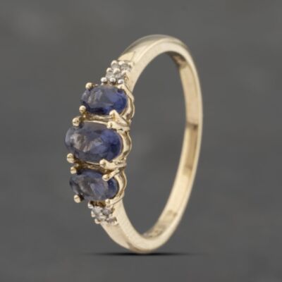 Pre-Owned 9ct Yellow Gold Tanzanite & Diamond Dress Ring 41383406