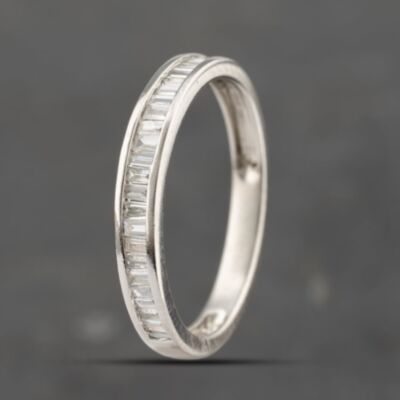 Pre-Owned Platinum 0.20ct Baguette Cut Diamond Channel Set Half Eternity Ring 41383409