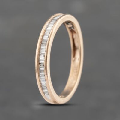 Pre-Owned 9ct Rose Gold 0.25ct Baguette Cut Diamond Channel Set Half Eternity Ring 41383581