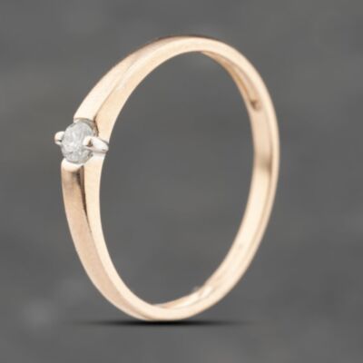 Pre-Owned 9ct Rose Gold 0.08ct Brilliant Cut Diamond Solitaire Ring 41383716