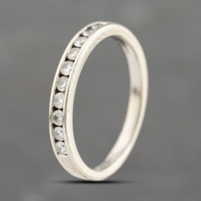 Pre-Owned 9ct White Gold 0.20ct Brilliant Cut Diamond Channel Set Half Eternity Ring 41383736