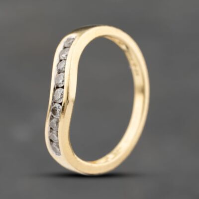 Pre-Owned 9ct Yellow Gold 0.25ct Brilliant Cut Diamond Half Wishbone Ring 41383769