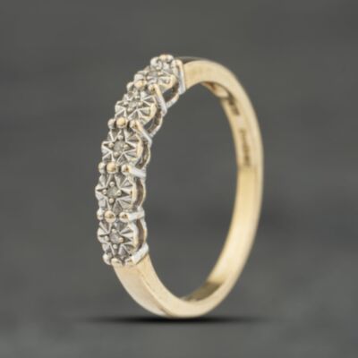 Pre-Owned 9ct Yellow Gold Diamond Half Eternity Ring 41383938