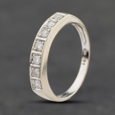Pre-Owned 9ct White Gold 0.21ct Diamond Half Eternity Ring 41384066