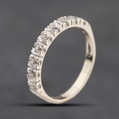 Pre-Owned 9ct White Gold 0.05ct Diamond Half Eternity Ring 41384247
