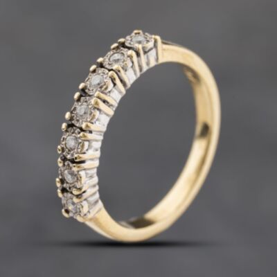 Pre-Owned 9ct Yellow Gold 0.07ct Diamond Half Eternity Ring 41384252