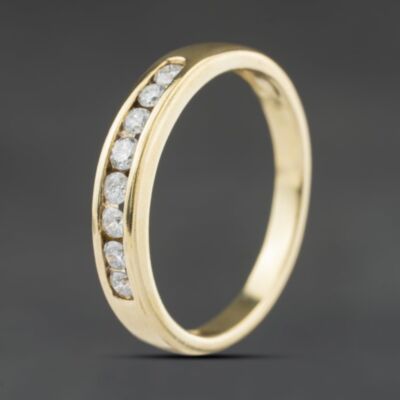 Pre-Owned 9ct Yellow Gold 0.25ct Diamond Channel Set Half Eternity Ring 41384452