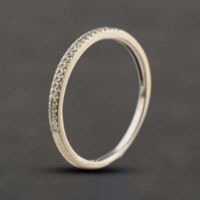 Pre-Owned 9ct White Gold 0.08ct Diamond Half Eternity Ring 41384479