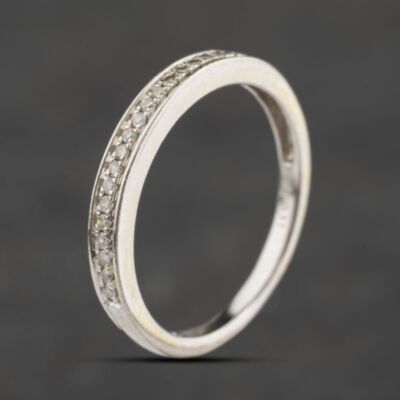 Pre-Owned 9ct White Gold 0.11ct Diamond Half Eternity Ring 41384653