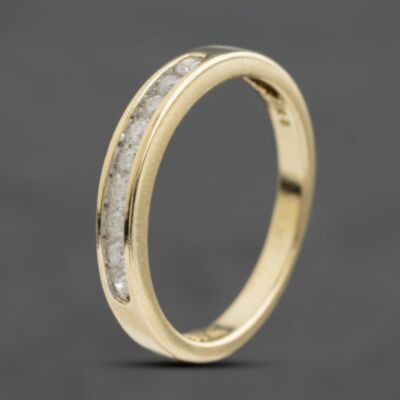 Pre-Owned 9ct Yellow Gold 0.25ct Brilliant Cut Diamond Half Eternity Ring 41384977