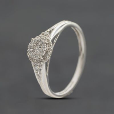 Pre-Owned 9ct White Gold 0.15ct Diamond Round Cluster Ring 41385006