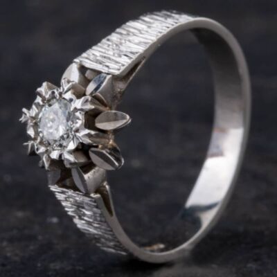 Pre-Owned 18ct White Gold Fancy Diamond Solitaire Ring 4148006