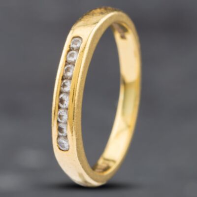 Pre-Owned 18ct Yellow Gold Brilliant Cut Diamond Half Eternity Ring 41481545