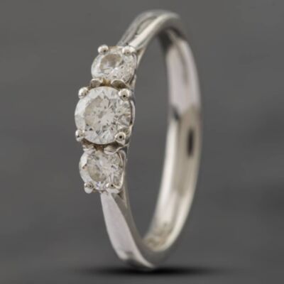 Pre-Owned Platinum Diamond & 0.60ct Brilliant Cut Trilogy Three Stone Ring 41481599