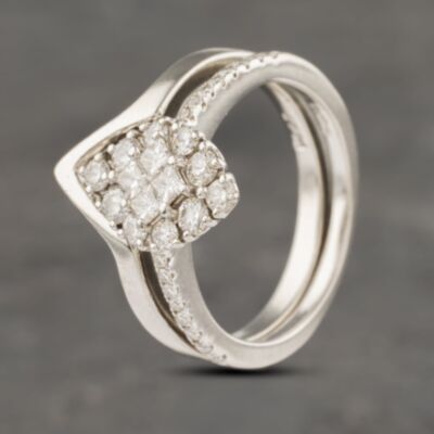 Pre-Owned Platinum Diamond Marquise Cluster Bridal Set Ring 41481624