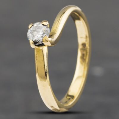 Pre-Owned 18ct Yellow Gold Brilliant Cut Diamond Twist Solitaire Ring 41481636