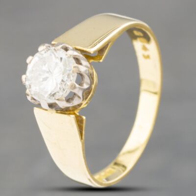 Pre-Owned Vintage 18ct Yellow Gold 0.75ct Brilliant Cut Solitaire Ring 41481659