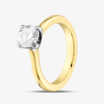 Pre-Owned 18ct Yellow Gold Diamond & 1.00ct Brilliant Cut 4 Claw Solitaire Ring 41481691