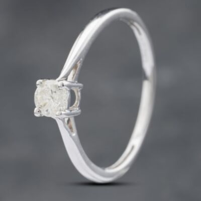 Pre-Owned 18ct White Gold 0.25ct Brilliant Cut Diamond Solitaire Ring 41481714