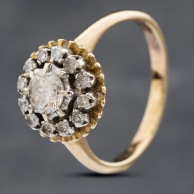 Pre-Owned 18ct Yellow Gold Brilliant Cut Diamond Cluster Ring 41481736