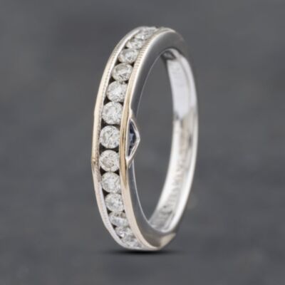Pre-Owned 18ct White Gold 0.45ct Brilliant Cut Diamond Vera Wang Love Channel Set Half Eternity Ring 41481829