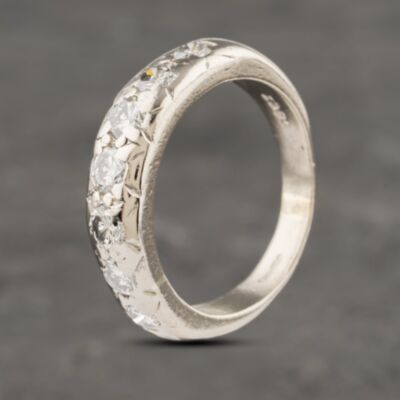 Pre-Owned 18ct White Gold 1.00ct Brilliant Cut Diamond Heavy Half Eternity Ring 41481841