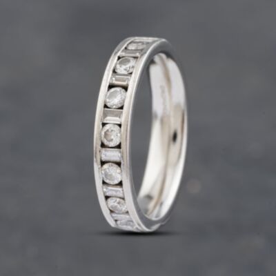 Pre-Owned Platinum 0.55ct Diamond Channel Set Half Eternity Ring 41481842