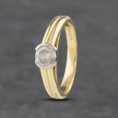 Pre-Owned 18ct Yellow Gold 0.47ct Brilliant Cut Diamond Tension Set Solitaire Ring 41481881