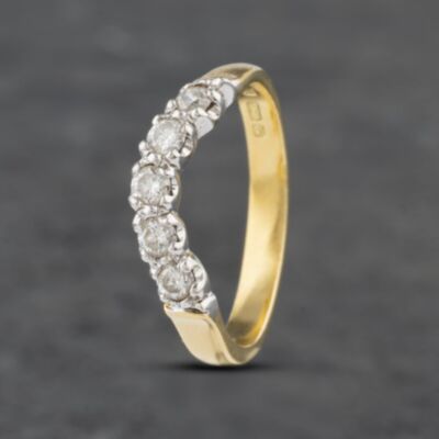 Pre-Owned 18ct Yellow Gold 0.25ct Brilliant Cut Diamond Five Stone Half Wishbone Ring 41481906
