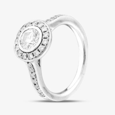 Pre-Owned Platinum Certificated 0.50ct Brilliant Cut Diamond Cluster Ring 41481942