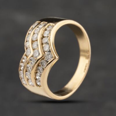 Pre-Owned 18ct Yellow Gold 1.00ct Brilliant Cut Diamond Half Wishbone Ring 41482001