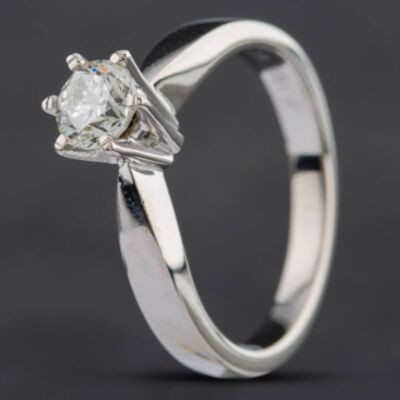 Pre-Owned 18ct White Gold 0.50ct Brilliant Cut Diamond Solitaire Ring 41482587