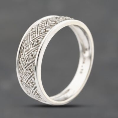 Pre-Owned 14ct White Gold 0.18ct Diamond Set Dress Ring 41482143