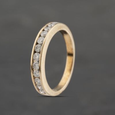 Pre-Owned 9ct Yellow Gold 0.50ct Brilliant Cut Diamond Channel Set Half Eternity Ring 41482169