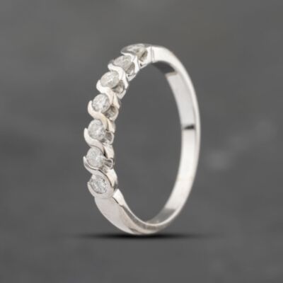 Pre-Owned 18ct White Gold 0.35ct Brilliant Cut Diamond Half Eternity Ring 41482171