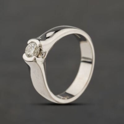Pre-Owned 14ct White Gold 0.42ct Brilliant Cut Diamond Tension Set Canadian Solitaire Ring 41482174