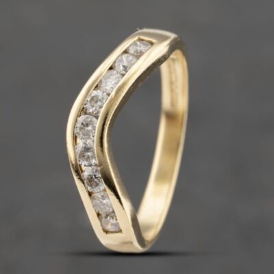 Pre-Owned 18ct Yellow Gold 0.50ct Brilliant Cut Diamond Channel Set Half Wishbone Ring 41482190
