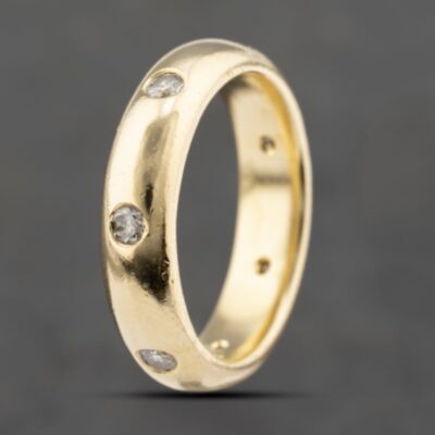 Pre-Owned 18ct Yellow Gold 0.28ct Brilliant Cut Diamond Set Court Shape 5mm Wedding Ring 41482191