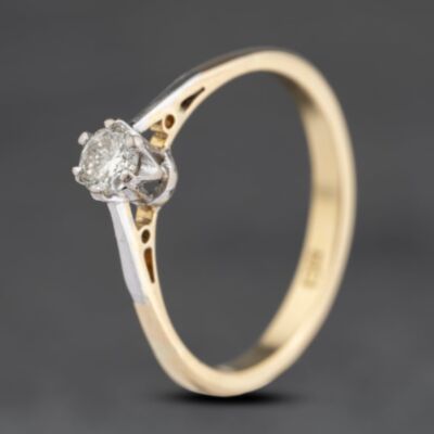 Pre-Owned 14ct Yellow Gold 0.20ct Brilliant Cut Diamond Solitaire Ring 41482210