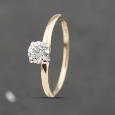 Pre-Owned 14ct Yellow Gold 0.30ct Diamond Four Claw Solitaire Ring 41482221