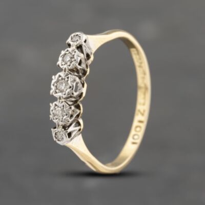 Pre-Owned Vintage 0.15ct Brilliant Cut Diamond Half Eternity Ring 41482282