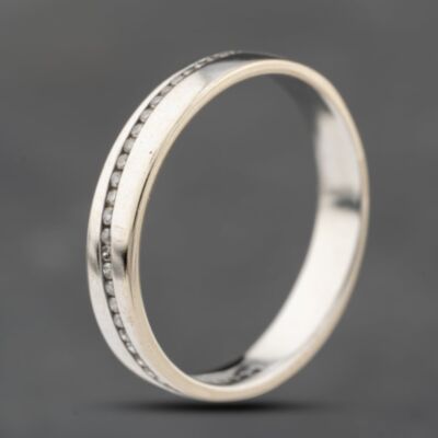 Pre-Owned 18ct White Gold 0.13ct Diamond Diagonal Channel Set 4mm Wedding Ring 41482381