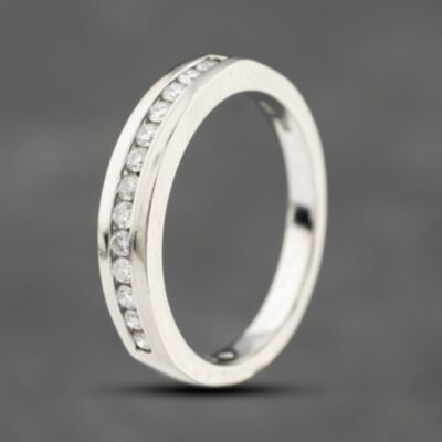 Pre-Owned 18ct White Gold 0.50ct Brilliant Cut Diamond Channel Set Half Eternity Ring 41482420