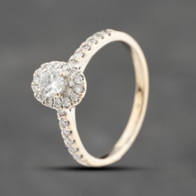 Pre-Owned 18ct Yellow Gold 0.53ct Brilliant Cut Diamond Oval Cluster Ring 41482431