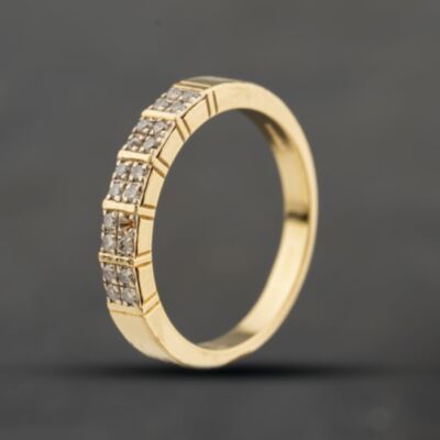Pre-Owned 9ct Yellow Gold 0.27ct Brilliant Cut Diamond Twist Solitaire Ring 41482434