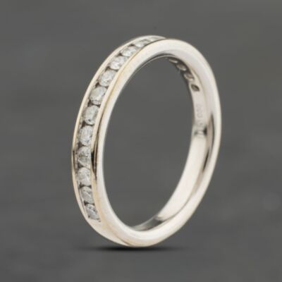Pre-Owned 18ct White Gold 0.50ct Brilliant Cut Diamond Channel Set Half Eternity Ring 41482508