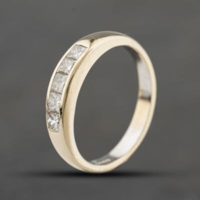 Pre-Owned 18ct Yellow Gold 0.50ct Diamond Channel Half Eternity Ring 41482524